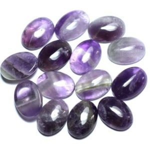 Shop Amethyst Cabochons! 1pc – Cabochon Pierre Améthyste Ovale 18x13mm Violet Mauve Blanc – 7427039743044 | Natural genuine stones & crystals in various shapes & sizes. Buy raw cut, tumbled, or polished gemstones for making jewelry or crystal healing energy vibration raising reiki stones. #crystals #gemstones #crystalhealing #crystalsandgemstones #energyhealing #affiliate #ad