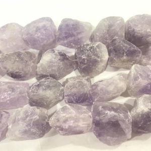 Shop Amethyst Chip & Nugget Beads! Natural Light Amethyst  20-25mm Raw Nuggets Genuine Loose Mauve Quartz Freeshape Beads 15 inch Jewelry Supply Bracelet Necklace Material | Natural genuine chip Amethyst beads for beading and jewelry making.  #jewelry #beads #beadedjewelry #diyjewelry #jewelrymaking #beadstore #beading #affiliate #ad