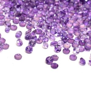 African Amethyst 2mm, 2.5mm, 3mm Round Cut Stone | Natural AAA Amethyst Semi Precious Gemstone Faceted Loose Round Cut Stone Lot for Jewelry | Natural genuine faceted Amethyst beads for beading and jewelry making.  #jewelry #beads #beadedjewelry #diyjewelry #jewelrymaking #beadstore #beading #affiliate #ad