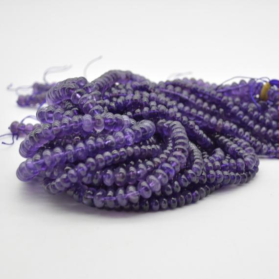 Amethyst Gemstone Rondelle / Spacer Beads - 6mm, 8mm Sizes - 15" Strand