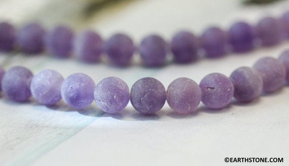 M/ Amethyst 8mm Smooth Round Loose Beads 15.5" Strand Purple Quartz Matte Finished Round Beads For Jewelry Making