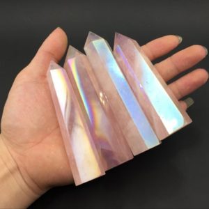 Angel Aura Rose Quartz Crystal Tower Rainbow Rose Quartz Wand Standing Point Meditation Tool Healing Reiki Crystal Grid Supply Generator | Natural genuine stones & crystals in various shapes & sizes. Buy raw cut, tumbled, or polished gemstones for making jewelry or crystal healing energy vibration raising reiki stones. #crystals #gemstones #crystalhealing #crystalsandgemstones #energyhealing #affiliate #ad