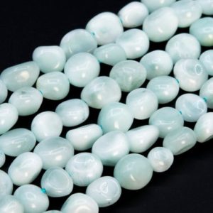 Shop Angelite Beads! Genuine Natural Aqua Blue Green Angelite Loose Beads Pebble Nugget Shape 8x5mm | Natural genuine chip Angelite beads for beading and jewelry making.  #jewelry #beads #beadedjewelry #diyjewelry #jewelrymaking #beadstore #beading #affiliate #ad