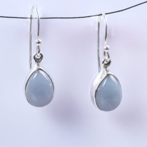 Shop Angelite Earrings! 925 Solid Silver Earring, Natural Angelite Earring, Light blue Crystal Earring, Handmade Pear Earring, Boho Earring, Women Earring | Natural genuine Angelite earrings. Buy crystal jewelry, handmade handcrafted artisan jewelry for women.  Unique handmade gift ideas. #jewelry #beadedearrings #beadedjewelry #gift #shopping #handmadejewelry #fashion #style #product #earrings #affiliate #ad