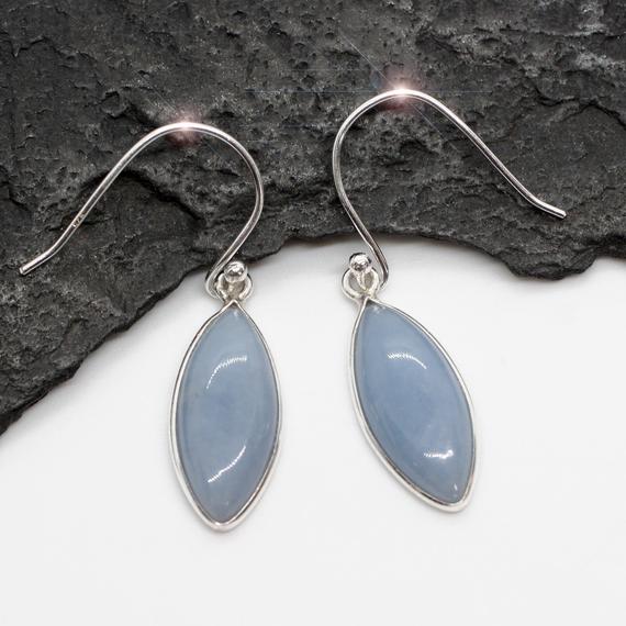 Nothing But Blue Skies -  Beautiful Angelite Sterling Silver Earrings
