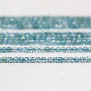 Shop Apatite Faceted Beads! XS-S/ Blue Apatite 2mm/ 3mm Faceted Round Beads 15.5" long Blue Color Gem Quality Apatite Fine Transparent Faceted Apatite Spacer Beads | Natural genuine faceted Apatite beads for beading and jewelry making.  #jewelry #beads #beadedjewelry #diyjewelry #jewelrymaking #beadstore #beading #affiliate #ad
