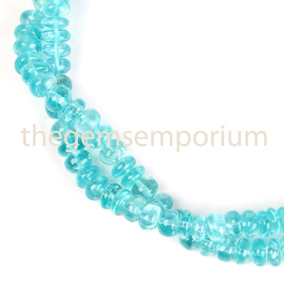 Apatite Plain Rondelle Beads, Apatite Plain Beads,apatite Smooth Beads, Apatite Rondelle Beads, Apatite Beads, Blue Apatite Plain Beads
