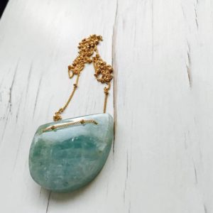 Shop Aquamarine Jewelry! Aquamarine Necklace Aquamarine Geometric Pendant Necklace Aquamarine Jewelry ONE OF A KIND | Natural genuine Aquamarine jewelry. Buy crystal jewelry, handmade handcrafted artisan jewelry for women.  Unique handmade gift ideas. #jewelry #beadedjewelry #beadedjewelry #gift #shopping #handmadejewelry #fashion #style #product #jewelry #affiliate #ad