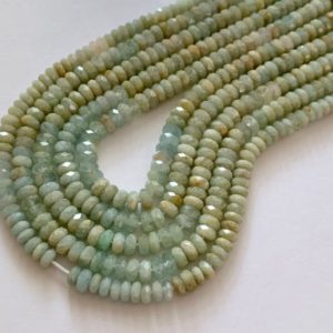 Shop Aquamarine Rondelle Beads! Aquamarine rondelles | Natural genuine rondelle Aquamarine beads for beading and jewelry making.  #jewelry #beads #beadedjewelry #diyjewelry #jewelrymaking #beadstore #beading #affiliate #ad