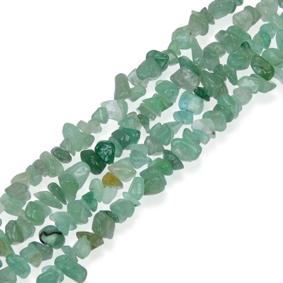 1 Strand/33" Top Quality Natural Green Aventurine Healing Gemstone Free Form 5-8mm Stone Chip Beads For Earrings Bracelet Jewelry Making
