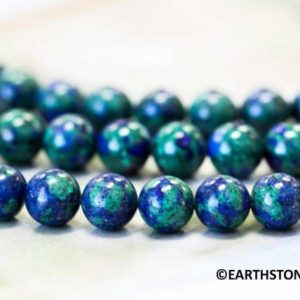 Shop Azurite Round Beads! M/ Azurite Malachite 10mm Smooth Round Beads. 40 beads. Genuine Azurite sphere beads. High quality gemstones. | Natural genuine round Azurite beads for beading and jewelry making.  #jewelry #beads #beadedjewelry #diyjewelry #jewelrymaking #beadstore #beading #affiliate #ad