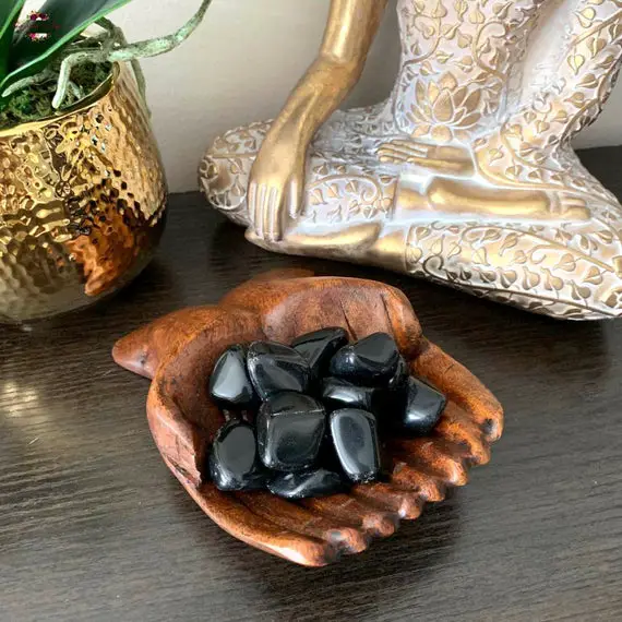 Black Obsidian Tumbled Stone-tumbled Stone-healing Crystal-natural Rock-crystal Grid-protection Stone-pocket Stone-chakra-gemstone-reiki