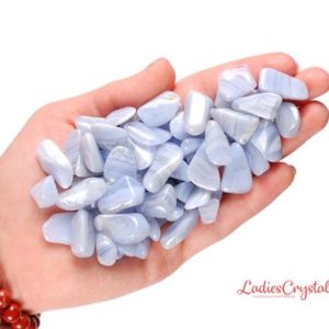 Shop Blue Lace Agate Stones & Crystals! Set Of 3 Blue Lace Agate Tumbled Stones, Blue Lace Agate, Tumbled Stones, Stones, Crystals, Rocks, Gifts, Gemstones, Gems, Zodiac Crystals | Natural genuine stones & crystals in various shapes & sizes. Buy raw cut, tumbled, or polished gemstones for making jewelry or crystal healing energy vibration raising reiki stones. #crystals #gemstones #crystalhealing #crystalsandgemstones #energyhealing #affiliate #ad