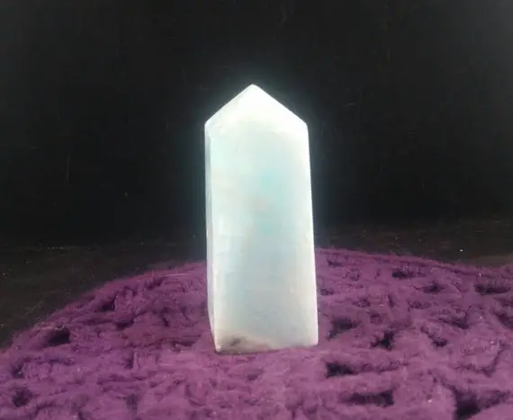 Caribbean Calcite Tower Polished Point Obelisk Crystals Magick Stones New Find Starseed Pale Light Blue Pakistan