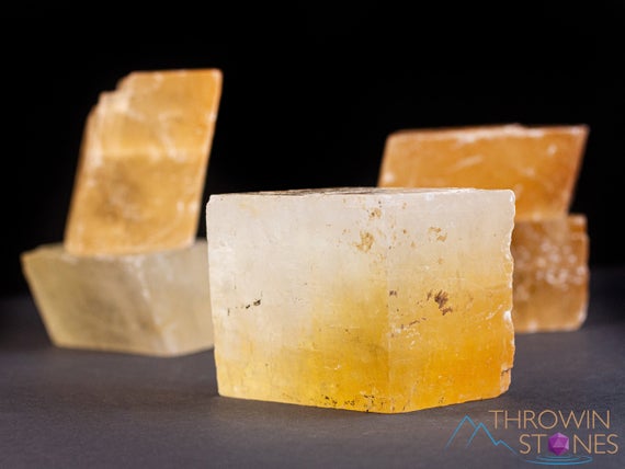 Yellow Calcite Raw Crystal -  Large Rhombohedron - Metaphysical, Home Decor, Raw Crystals And Stones, E1056