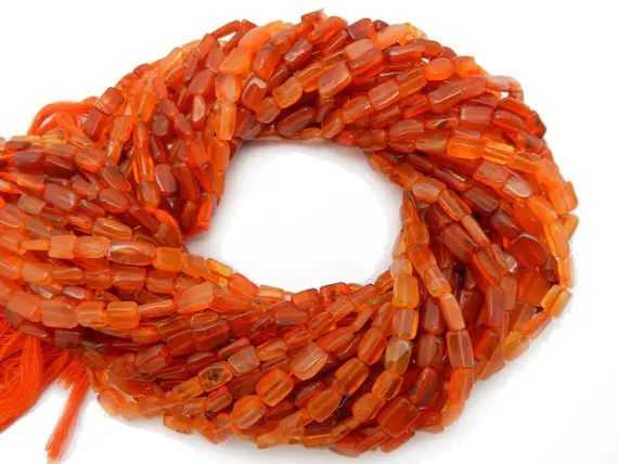 Carnelian Beads-- Carnelian Tumbled Rectangle Beads -- 1 Full Strand (s45b4-02)