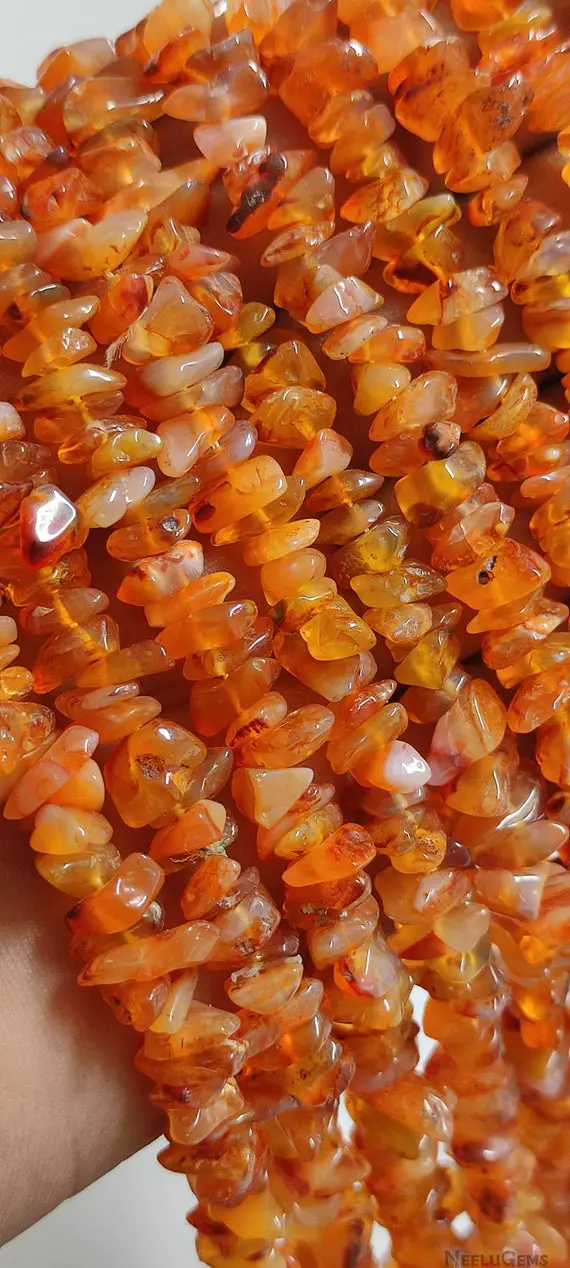 Natural Orange Carnelian Raw Uncut Chips Gemstone Beads Strand,carnelian Raw Rough Uncut Beads,34" Carnelian Chip Beads For Handmade Jewelry