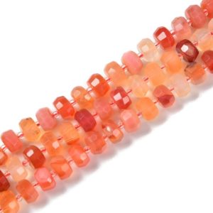 Natural Carnelian Faceted Irregular Rondelle Beads Size 6x10mm 15.5'' Strand | Natural genuine beads Array beads for beading and jewelry making.  #jewelry #beads #beadedjewelry #diyjewelry #jewelrymaking #beadstore #beading #affiliate #ad