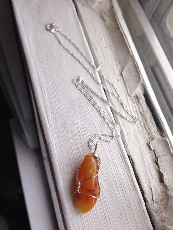 Silver Carnelian Necklace - Gift For Her Jewelry Orange - Orange Crystal Necklace - Healing Crystals And Stones Jewelry - Gift For Goddess