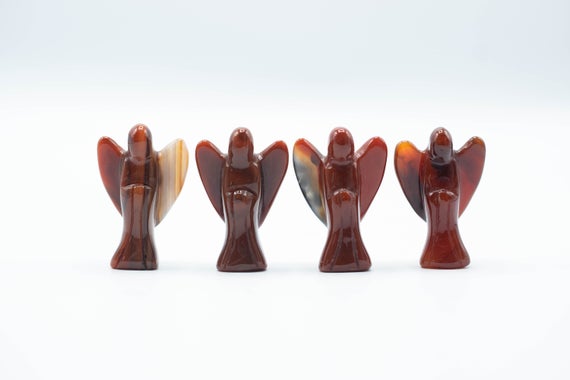 Carnelian Angel Carvings // Polished Carnelian // Angel Statue // Metaphysical Crystal // Mineral // Village Silversmith