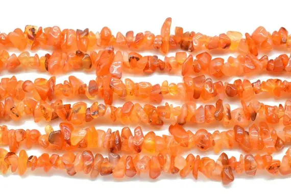 Carnelian Smooth Uncut Chips 34" Carnelian Beads Orange Carnelian Chips Raw Gemstone Orange Carnelian Uncut Beads, Carnelian Gemstone