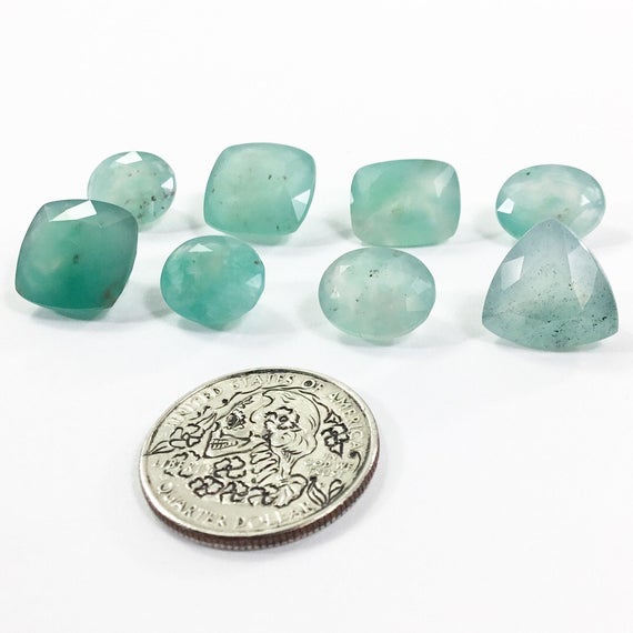 Individual Faceted Gem Silica Gemstones // Chrysocolla Cabochon // Gems // Cabochons // Jewelry Making Supplies / Village Silversmith