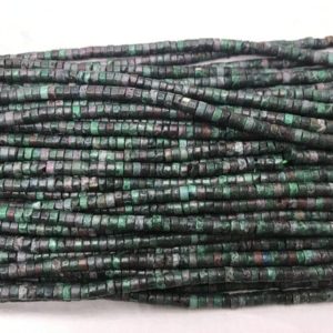 Shop Chrysocolla Bead Shapes! Genuine Chrysocolla 2x4mm Heishi Natural Green Gemstone Loose Beads 15inch Jewelry Supply Bracelet Necklace Material Wholesale Support | Natural genuine other-shape Chrysocolla beads for beading and jewelry making.  #jewelry #beads #beadedjewelry #diyjewelry #jewelrymaking #beadstore #beading #affiliate #ad