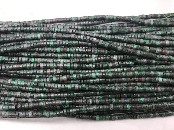 Genuine Chrysocolla 2x4mm Heishi Natural Green Gemstone Loose Beads 15inch Jewelry Supply Bracelet Necklace Material Wholesale Support