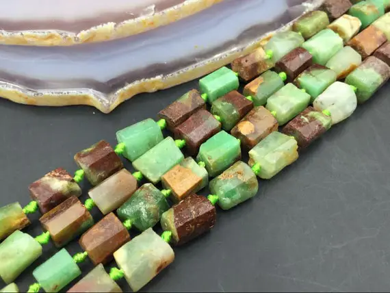 Faceted Chrysoprase Beads Green Chrysoprase Cube Beads Chrysoprase Nuggets Gemstone Beads Tiny Nugget Beads Supplies 15.5" Full Strand