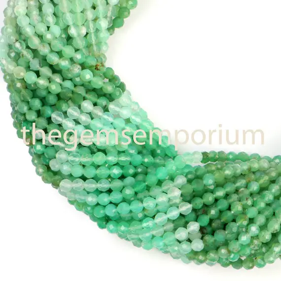 3-3.5mm Chrysoprase Faceted Rondelle Beads, Gemstone Beads, Machine Cut Beads, Aaa Quality, Gemstone For Jewelry Making