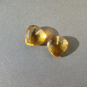 Shop Citrine Faceted Beads! Madeira Citrine Half Drilled Hearts • 9.75mm • Use 0.70-0.80mm Peg • AAA+ Micro Faceted • Natural Gemstone • Gorgeous Golden Sunny Beads | Natural genuine faceted Citrine beads for beading and jewelry making.  #jewelry #beads #beadedjewelry #diyjewelry #jewelrymaking #beadstore #beading #affiliate #ad