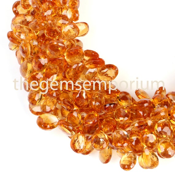 Madeira Citrine Faceted Pear Gemstone Beads, Citrine Faceted Side Drill Beads,citrine Top Quality Pear Gemstone Beads For Jewelry Making