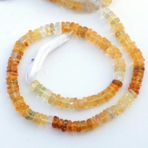 Shop Citrine Rondelle Beads! Natural Citrine Shaded Yellow Tyre Rondelle Beads, 6mm/7mm Smooth Citrine Loose Gemstone Beads, Sold As 12 Inch Strand, GDS2108 | Natural genuine rondelle Citrine beads for beading and jewelry making.  #jewelry #beads #beadedjewelry #diyjewelry #jewelrymaking #beadstore #beading #affiliate #ad