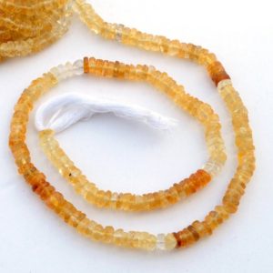 Shop Citrine Rondelle Beads! Natural Citrine Shaded Yellow Tyre Rondelle Beads, 4.5mm to 5mm Smooth Citrine Loose Gemstone Beads, Sold As 12 Inch Strand, GDS2109 | Natural genuine rondelle Citrine beads for beading and jewelry making.  #jewelry #beads #beadedjewelry #diyjewelry #jewelrymaking #beadstore #beading #affiliate #ad