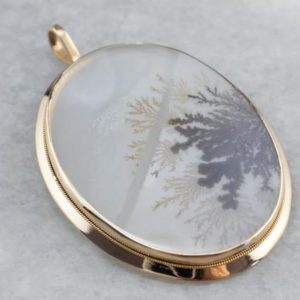 Shop Dendritic Agate Jewelry! Dendritic Agate Gold Pendant, Large Pendant, Cabochon Pendant, Statement Pendant, 6E3TC7NU | Natural genuine Dendritic Agate jewelry. Buy crystal jewelry, handmade handcrafted artisan jewelry for women.  Unique handmade gift ideas. #jewelry #beadedjewelry #beadedjewelry #gift #shopping #handmadejewelry #fashion #style #product #jewelry #affiliate #ad