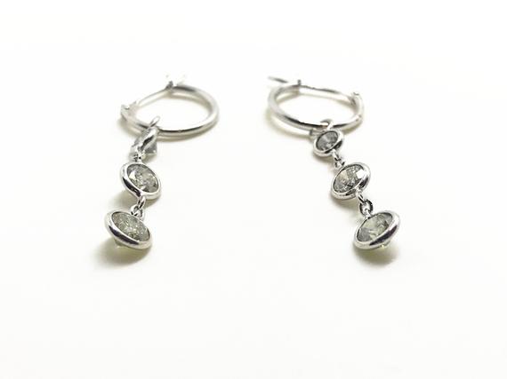 14k White Gold Earrings, Diamond Earrings, Appraisal, Trendy Earrings, Gemstone Earrings