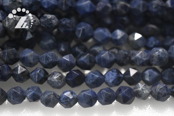 Blue Dumortierite Faceted Nugget Star Cut Beads,diamond Cut Bead,nugget Beads,grade A,natural,gemstone,diy Bead,6mm 8mm 10mm,15" Full Strand