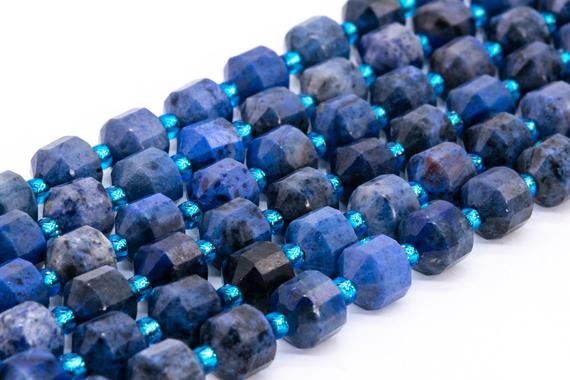 Genuine Natural Sodalite Loose Beads Faceted Bicone Barrel Drum Shape 8x7mm