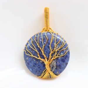 Shop Dumortierite Pendants! Blue Dumortierite Wire Wrapped Pendant, Gold Plated Pendant, Blue Natural Stone Pendant, Dumortierite Jewellery, Good Luck Pendant, Gemstone | Natural genuine Dumortierite pendants. Buy crystal jewelry, handmade handcrafted artisan jewelry for women.  Unique handmade gift ideas. #jewelry #beadedpendants #beadedjewelry #gift #shopping #handmadejewelry #fashion #style #product #pendants #affiliate #ad