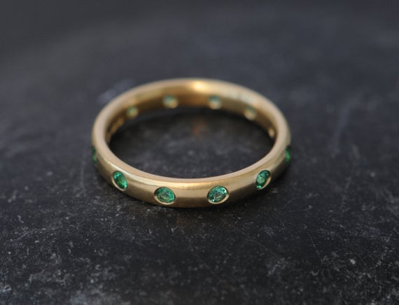 Emerald Eternity Band In 18k Gold, Emerald Eternity Ring