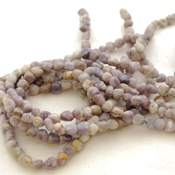 Natural Silky Fluorite Semi-precious Gemstone Pebble Tumbled Stone Nugget Beads 5mm - 8mm - 15" Strand