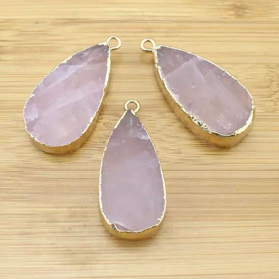 Pink Stone Druzy Cluster Pendant With Golden Electroplated Edges Nature White Fluorite Druzy Pendant For Necklace, --diy Jewelry-tr0188