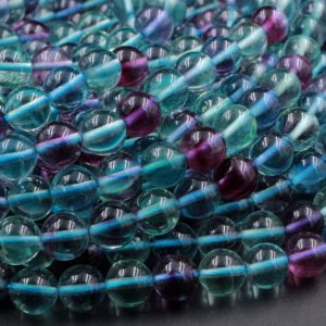 Shop Fluorite Round Beads! AAA Natural Fluorite Beads 4mm 6mm 8mm 10mm 12mm Round Polished Finish Purple Green Blue Fluorite Gemstone Beads 15.5" Strand | Natural genuine round Fluorite beads for beading and jewelry making.  #jewelry #beads #beadedjewelry #diyjewelry #jewelrymaking #beadstore #beading #affiliate #ad