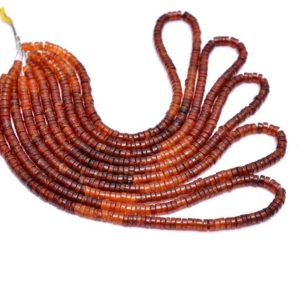 Shop Garnet Rondelle Beads! Multi Hessonite Garnet Gemstone 5mm-6mm Smooth Heishi Rondelle Beads | 16inch Strand | Natural Hessonite Semi Precious Gemstone Spacer Beads | Natural genuine rondelle Garnet beads for beading and jewelry making.  #jewelry #beads #beadedjewelry #diyjewelry #jewelrymaking #beadstore #beading #affiliate #ad
