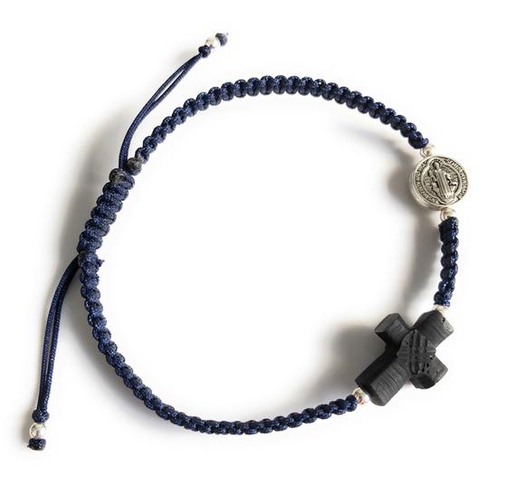 Genuine Azabache Cross Bracelet, St Benedict Protection Bracelet For Men, Jet Stone Mens Bracelet, Pulsera Mal De Ojo, San Benito Bracelet