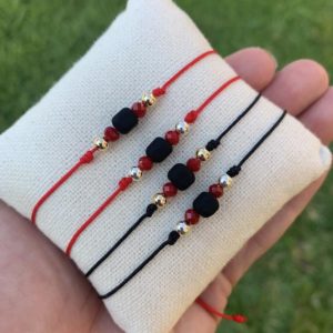 Genuine Azabache w/ Red Beads  – Adjustable- Red/ Black String – Goldfilled- Silverfilled – Handmade Jewelry- Protection – Jet Stone . | Natural genuine Jet bracelets. Buy crystal jewelry, handmade handcrafted artisan jewelry for women.  Unique handmade gift ideas. #jewelry #beadedbracelets #beadedjewelry #gift #shopping #handmadejewelry #fashion #style #product #bracelets #affiliate #ad