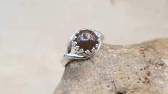 Green Tourmaline Ring. 925 Sterling Silver. October Birthstone Ring. Crystal Reiki Jewelry. Adjustable Ring. 8mm Stone