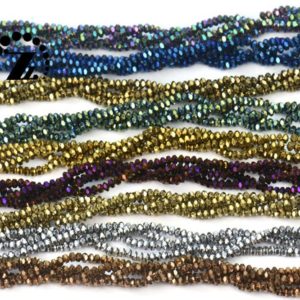 Shop Hematite Faceted Beads! Hematite Faceted Rondelle beads,abacus bead,space bead,Electroplated Hematite,DIY beads,2x3mm,Color for choice,15" full strand | Natural genuine faceted Hematite beads for beading and jewelry making.  #jewelry #beads #beadedjewelry #diyjewelry #jewelrymaking #beadstore #beading #affiliate #ad