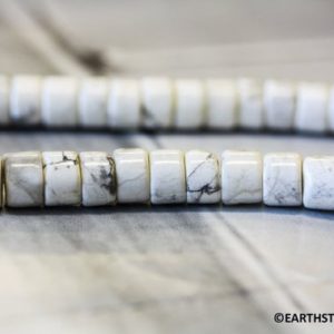 Shop Howlite Bead Shapes! M-S/ White Howlite 8mm/ 6mm Wheel beads 16" strand White Color gemstone spacer beads For jewelry making | Natural genuine other-shape Howlite beads for beading and jewelry making.  #jewelry #beads #beadedjewelry #diyjewelry #jewelrymaking #beadstore #beading #affiliate #ad