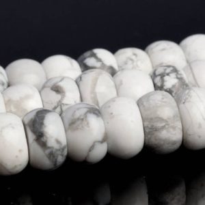 8x4MM White Howlite Beads Grade AAA Genuine Natural Gemstone Rondelle Loose Beads 15" / 7.5" Bulk Lot Options (103503) | Natural genuine rondelle Howlite beads for beading and jewelry making.  #jewelry #beads #beadedjewelry #diyjewelry #jewelrymaking #beadstore #beading #affiliate #ad